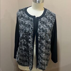 Alfred Dunner 3x Black and Gray textured jacket
